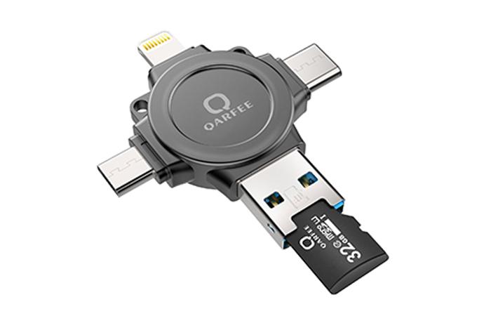 Memoria USB Universal, QARFEE, 4 en 1