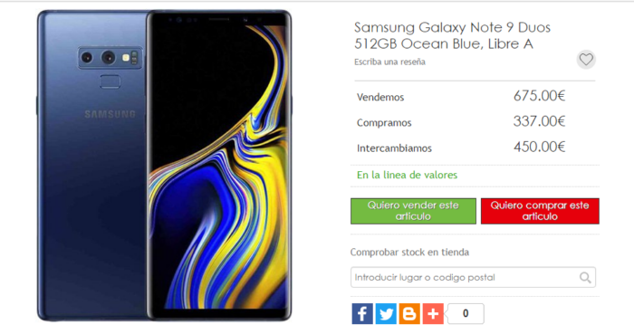 Galaxy Note 9 venta en CEX