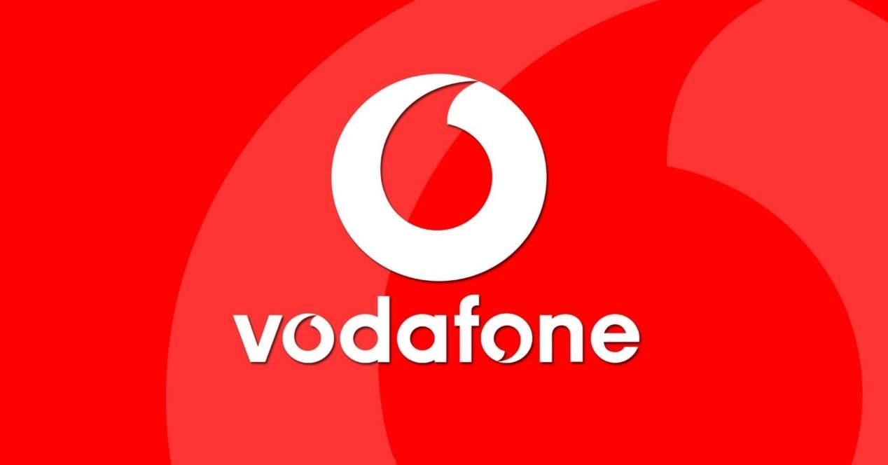 Vodafone logo fondo rojo