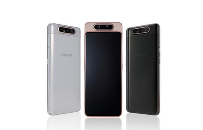 Samsung Galaxy A80 frontal y trasera