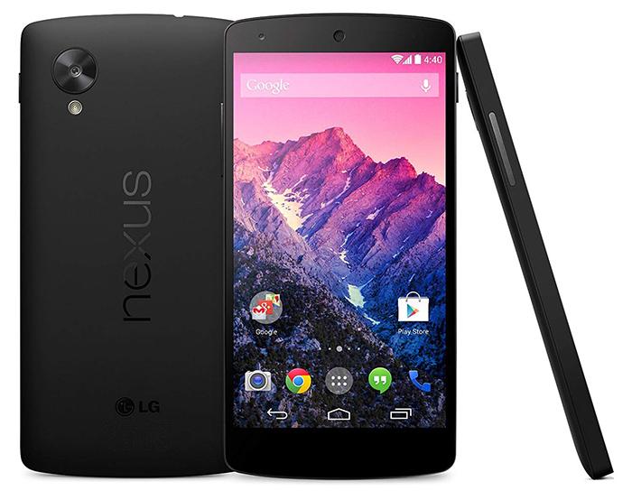 frontal y trasera del LG Nexus 5