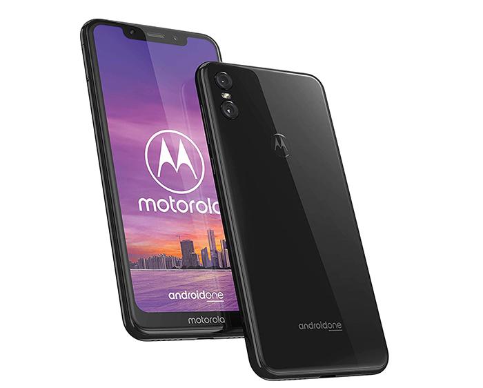 Frontal y trasera del Motorola One en negro