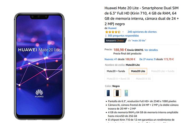 Precio de oferta en el Huawei Mate 20 Lite