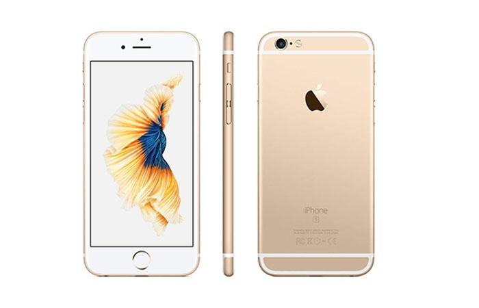 Frontal y trasera del iPhone 6s en color oro