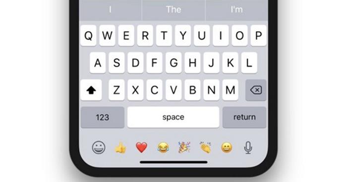 teclado ejecutándose en un iPhone
