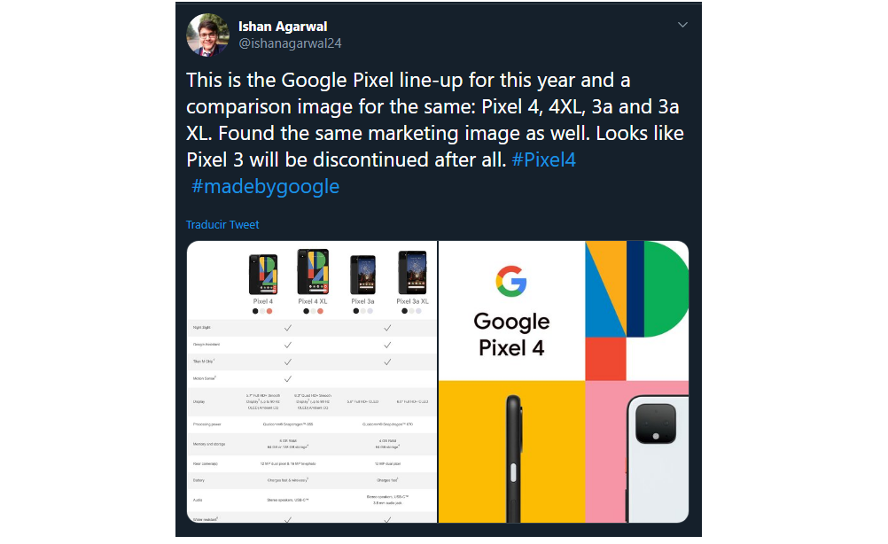 Pixel 3 desaparece
