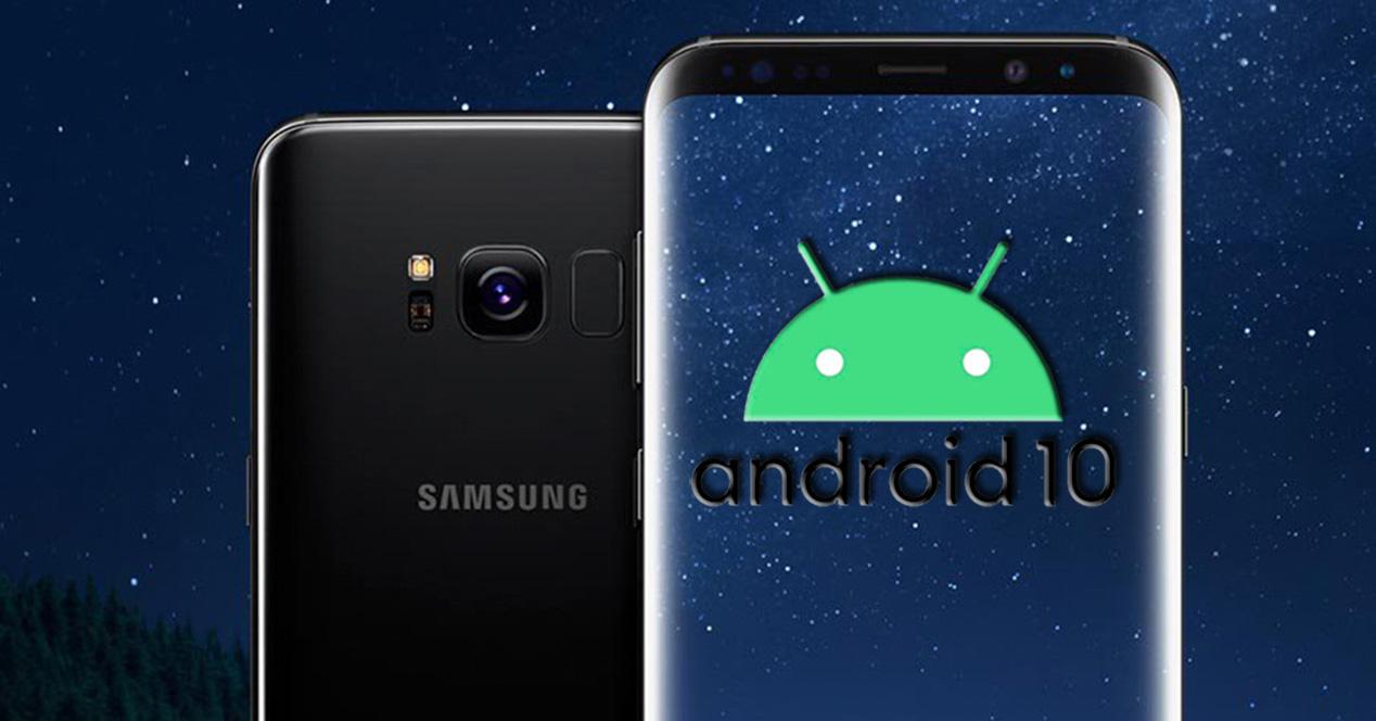 Frontal y trasera del Galaxy S7 con logo Android 10