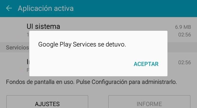 google play services se detuvo