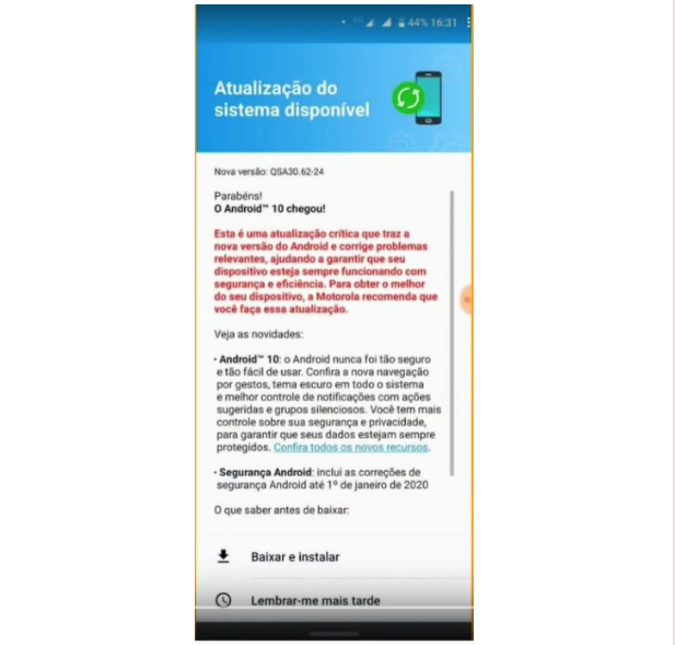 motorola one vision android 10