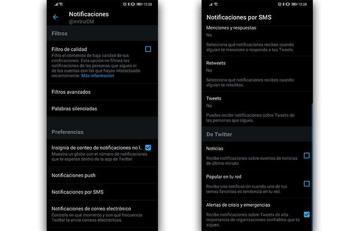 Alertas Twitter Android