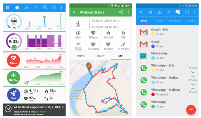 notify and fitness for mi band