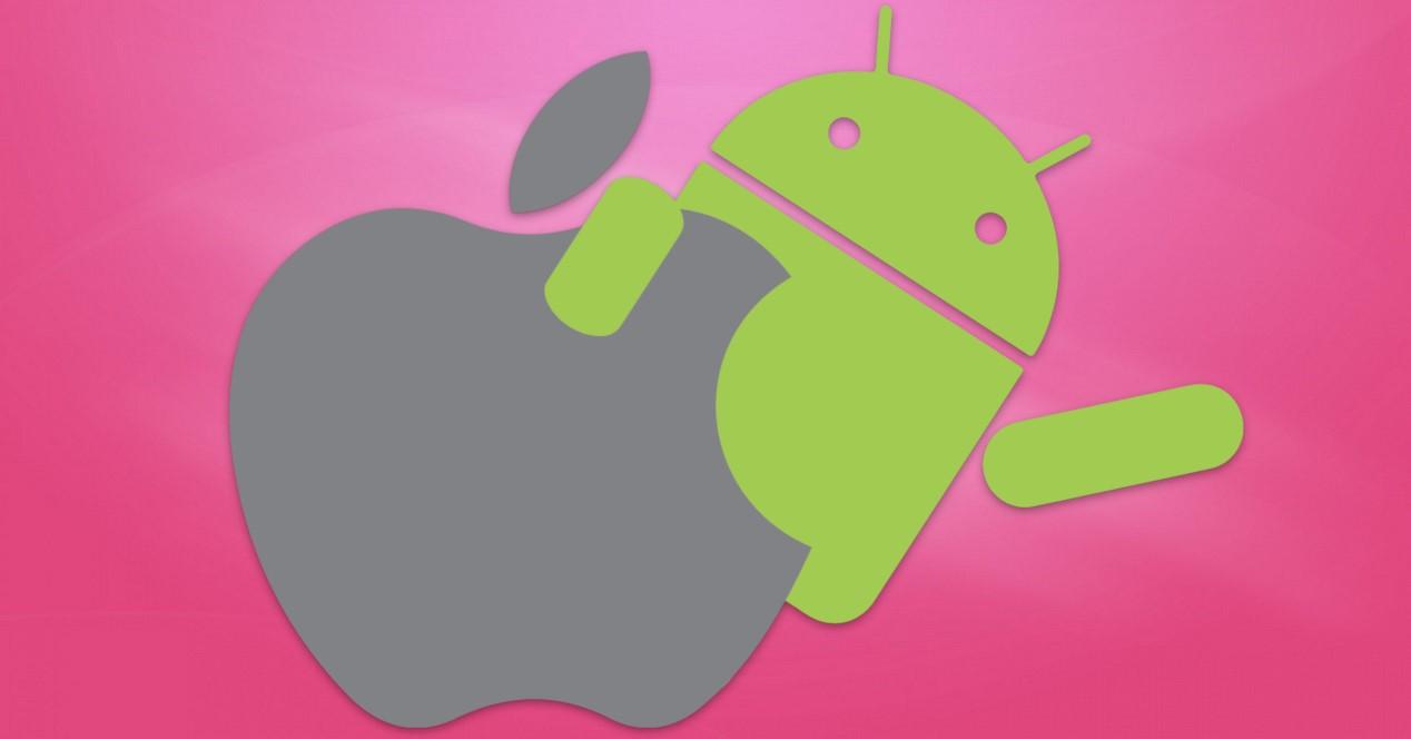 Android y logo de Apple