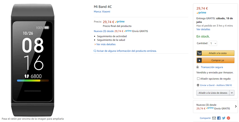 Xiaomi Mi Band 4C Amazon