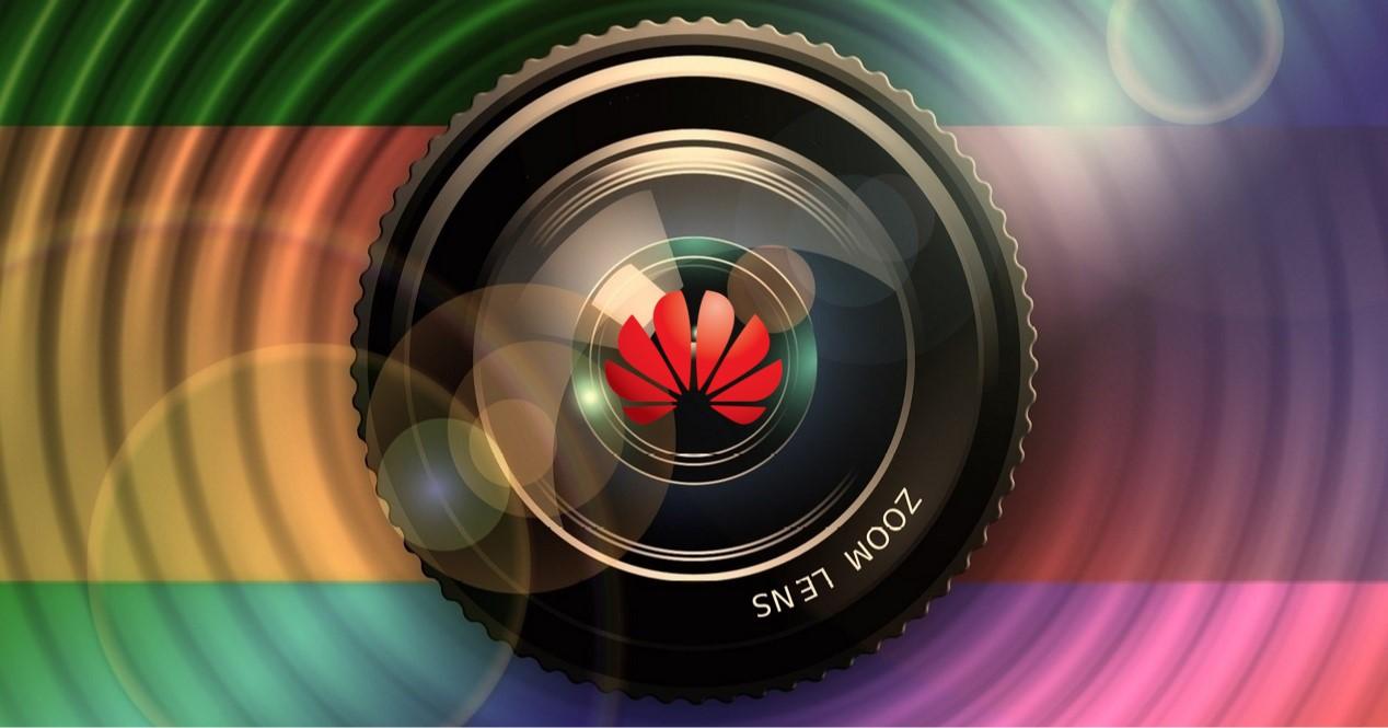 icono de camara con logo de Huawei