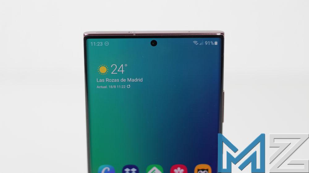 Agujero en la pantalla del Samsung Galaxy Note 20 Ultra