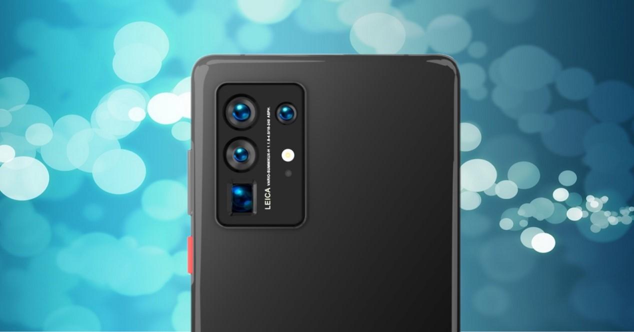 Huawei P50 Pro render y fondo de burbujas