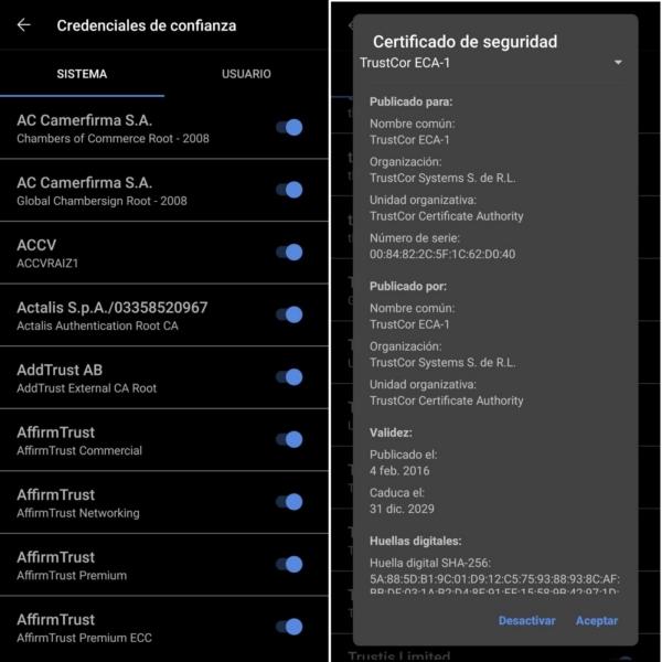 certificados android