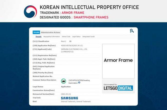 Samsung armor frame