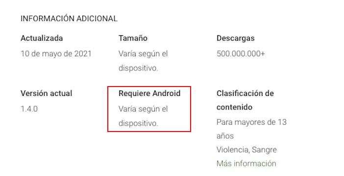 requisitos android